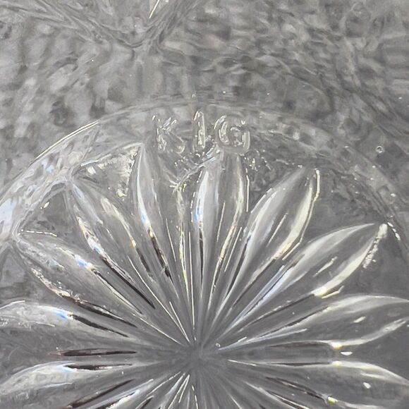 VTG KIG Malaysia Clear Glass Dish Bowl Depression Style Candy Nut Lid Set Of 2 - Picture 4 of 14